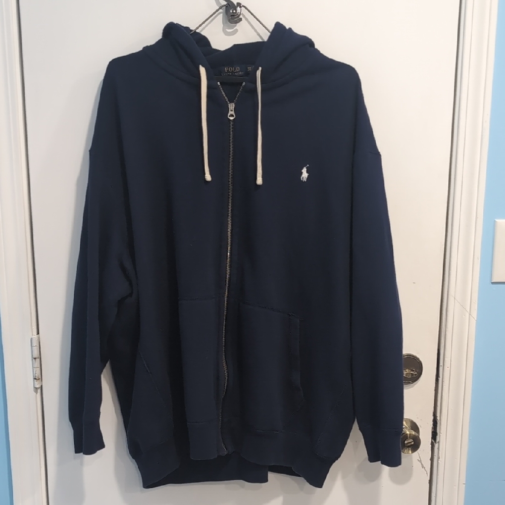 Polo by Ralph Lauren Men's Dark Navy Blue Zip-Up Hoodie 4XL Big 4XB